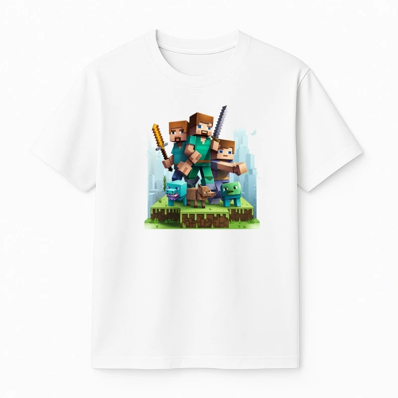 تی‌شرت آستین کوتاه پسرانه مدل ماینکرفت کد 002 