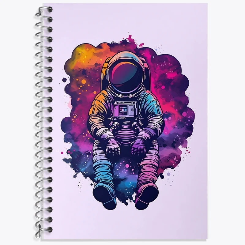 دفتر زبان 50 برگ خندالو مدل دو خط طرح فضانورد کد N3753