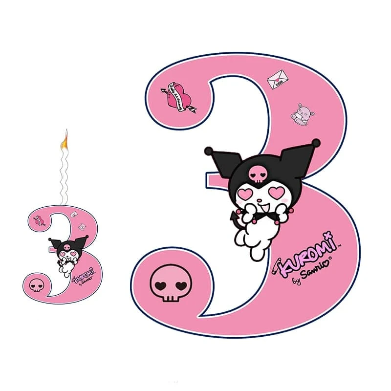 استند تولد مدل عدد 3 طرح کرومی به همراه شمع مجموعه دوعددی