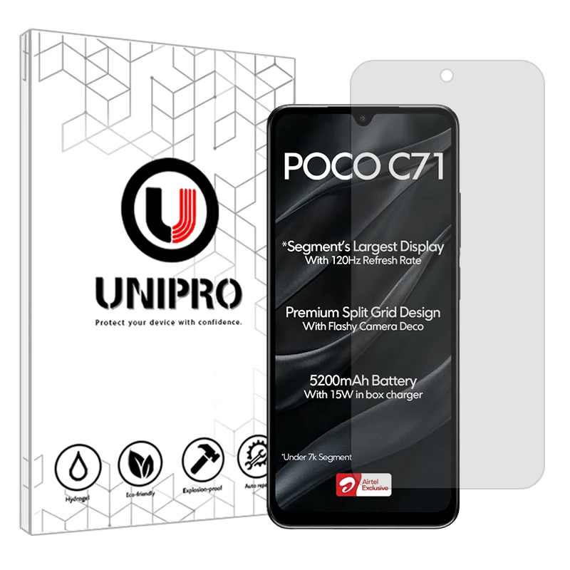 محافظ صفحه نمایش شفاف یونی پرو مدل Star 4 مناسب برای گوشی موبایل شیائومی Poco C71  