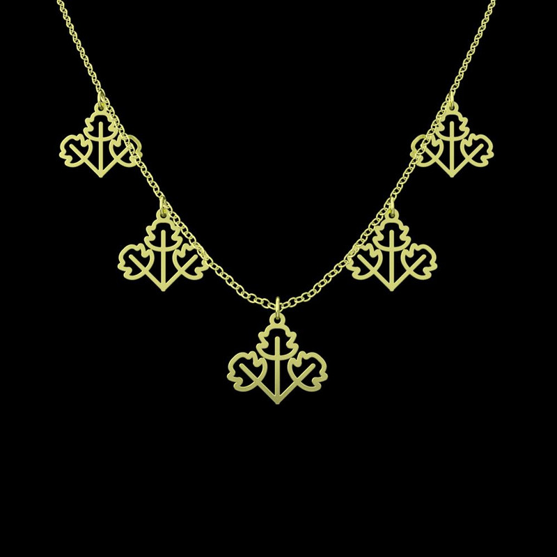 گردنبند طلا 18 عیار زنانه مدوپد مدل برگ کد RNA15933