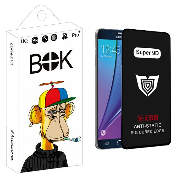 محافظ صفحه نمایش بوک مدل Super 9D مناسب برای گوشی موبایل سامسونگ Galaxy note 5