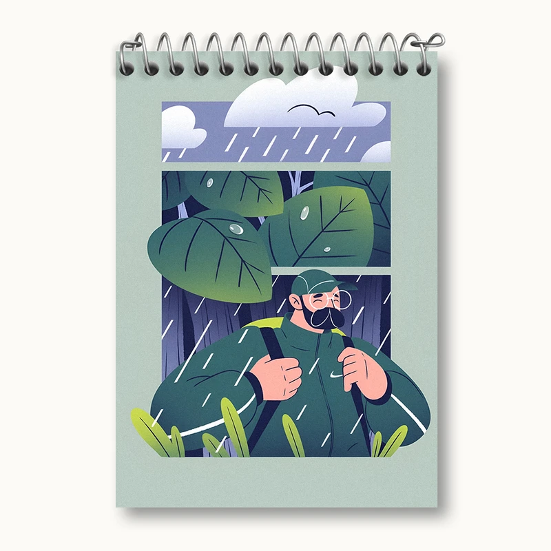 دفتر یادداشت 50 برگ خندالو طرح طبیعت گرد کد N4806