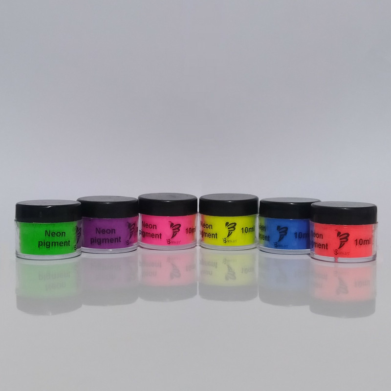 رنگ پودری رزین اپوکسی بیزآرت  مدل بلک لایت  حجم 10 میلی لیتر بسته 6 عددی