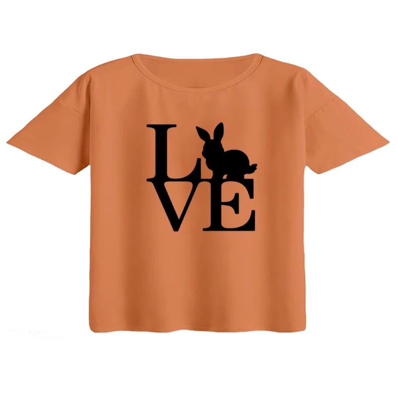کراپ تی‌شرت آستین کوتاه زنانه مدل خرگوش‌ کد ۱۰