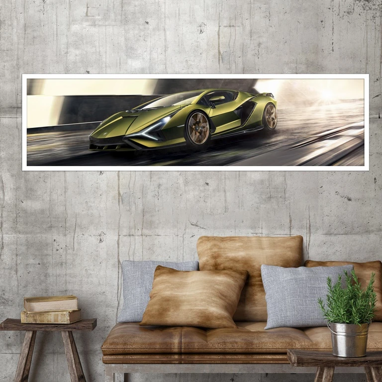 تابلو بکلیت طرح اتومبیل ماشین لامبورگینی مدل کشیده W-7888