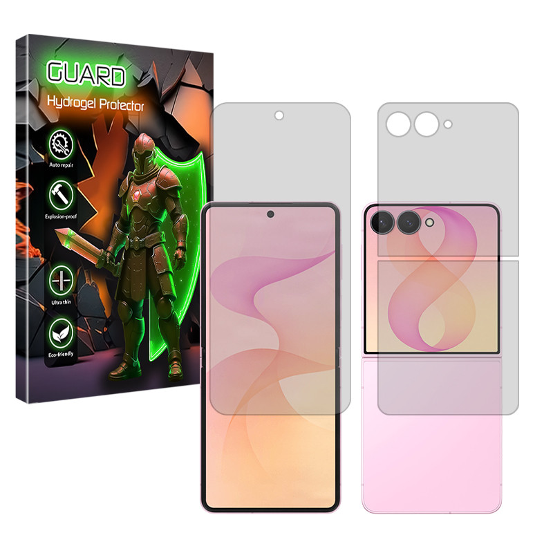 محافظ صفحه نمایش مات گارد مدل هیدروژلی مناسب برای گوشی موبایل سامسونگ Galaxy Z Flip8 به همراه محافظ پشت گوشی