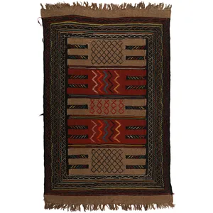 گلیم دستبافت دومتری طرح سفره کردی کد 140518