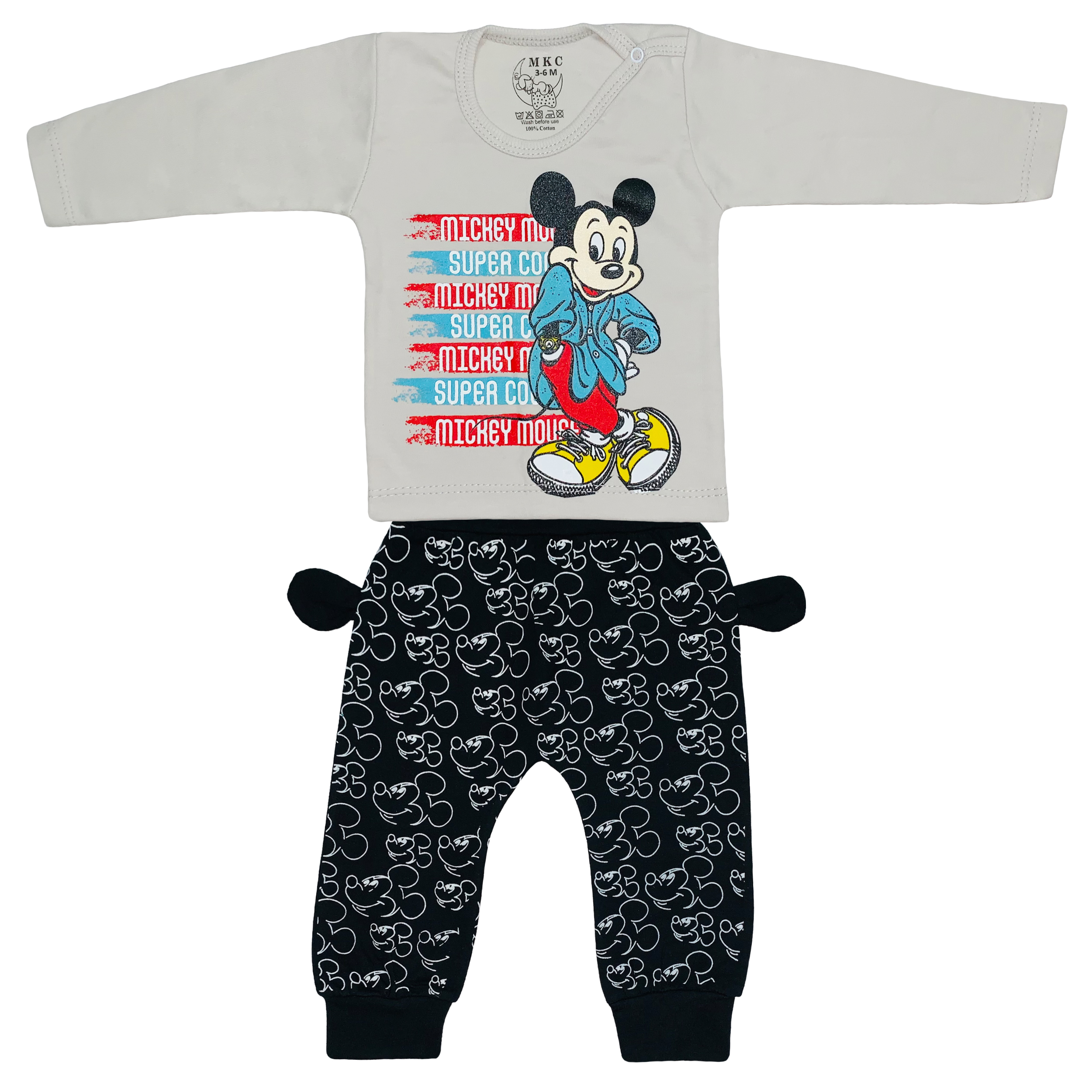 ست تی شرت و شلوار نوزادی ام کی سی طرح میکی موس کد FF-146