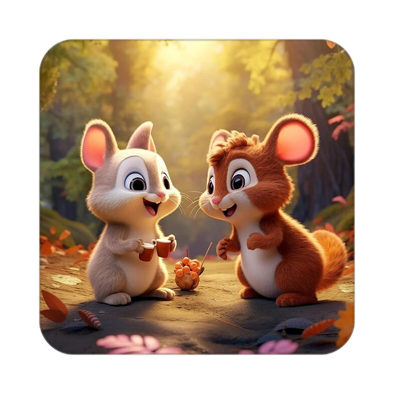 زیر لیوانی کاکتی طرح حیوانات کارتونی مدل mp28698