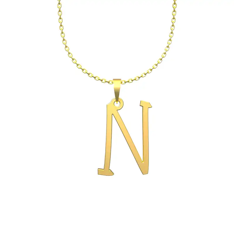 گردنبند طلا 18 عیار زنانه مدوپد مدل حرف N کد H3-1-1430