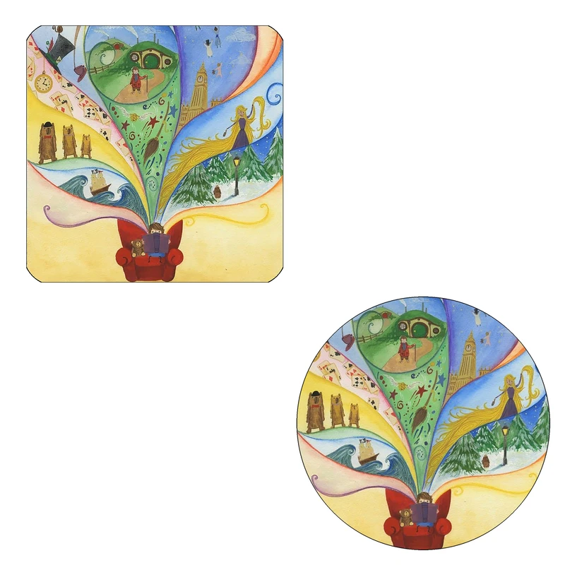 مگنت طرح پسر کتابخوان کد M1 به همراه زیر لیوانی