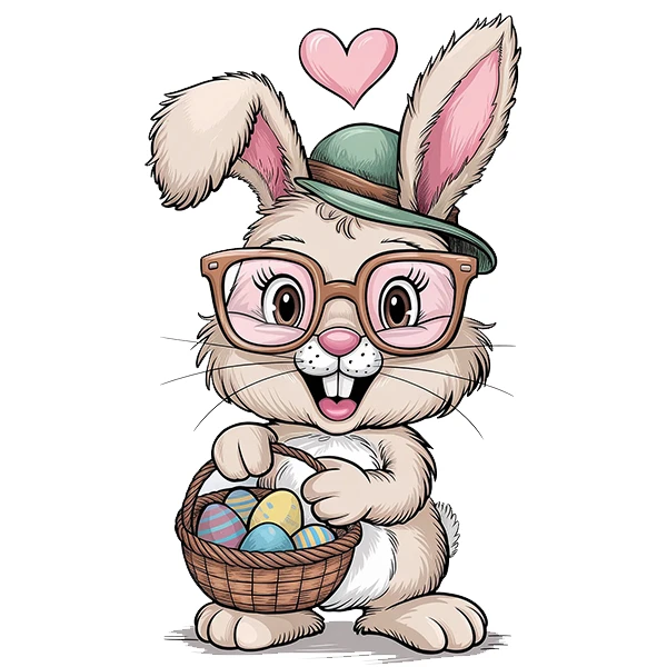  استیکر پارچه و لباس پاد آفرین طرح خرگوشی کد 2691