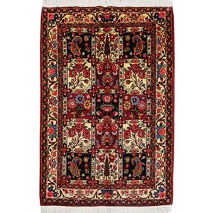 فرش دستبافت یک و نیم متری طرح خشتی کد AA490