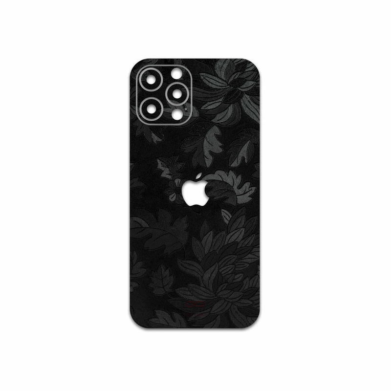 برچسب پوششی ماهوت مدل Black-Wildflower مناسب برای گوشی موبایل اپل iPhone 12 Pro Max