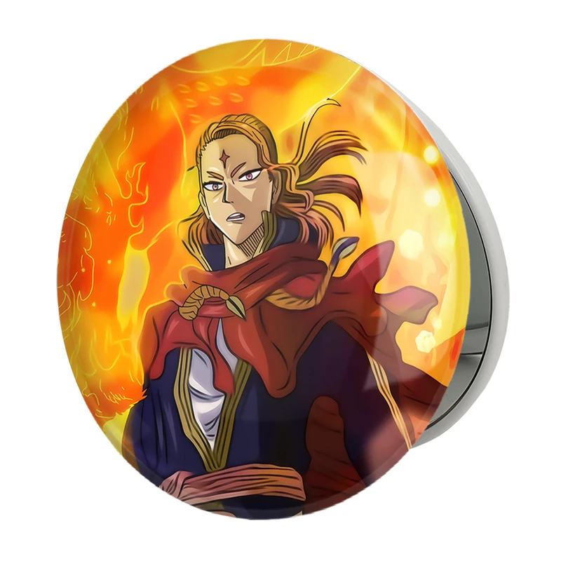 آینه جیبی خندالو طرح فرمانده آتشین انیمه بلک کلاور Black Clover مدل تاشو کد 11728 