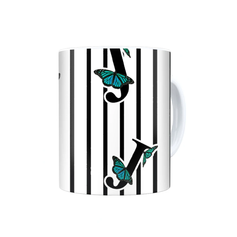 ماگ ترمه طراحان ایده مدل حرف J پروانه ای کد cfp3012