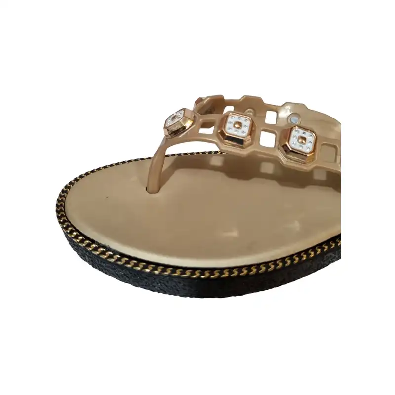 دمپایی لاانگشتی زنانه مدل نگینی زمرد GD-007