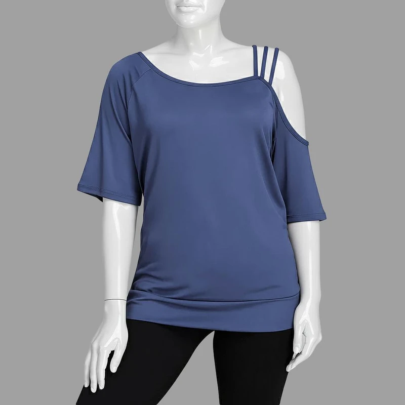 بلوز آستین کوتاه زنانه شین مدل یقه رومی مجلسی