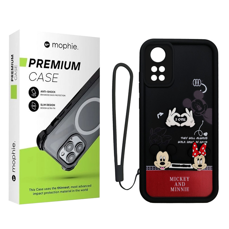 کاور موفی مدل Silicone Puffer Minni Mouse Strap مناسب برای گوشی موبایل شیائومی  Redmi Note 12 Pro 4G / Note 11 Pro 4G به همراه بند