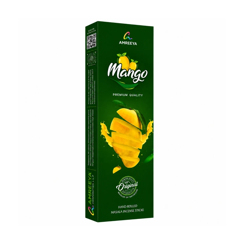 عود دست‌ساز آمریا مدل انبه Mango رایحه انبه بسته 25 عددی