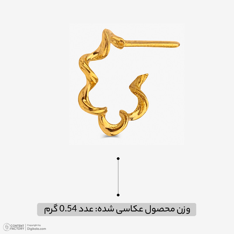 گوشواره میخی طلا 18 عیار زنانه پرسته مدل WE643-1 - 2