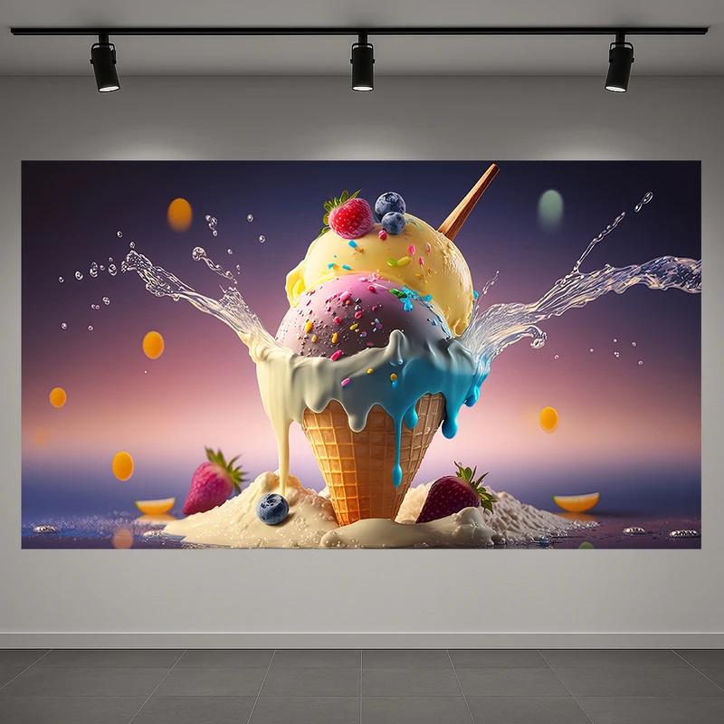 کاغذ دیواری مدل بستنی قیفی رنگارنگ کد AR3059119