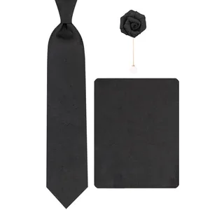 ست کراوات و دستمال جیب و گل کت مردانه جیان فرانکو روسی مدل GF-PA354RE-BK