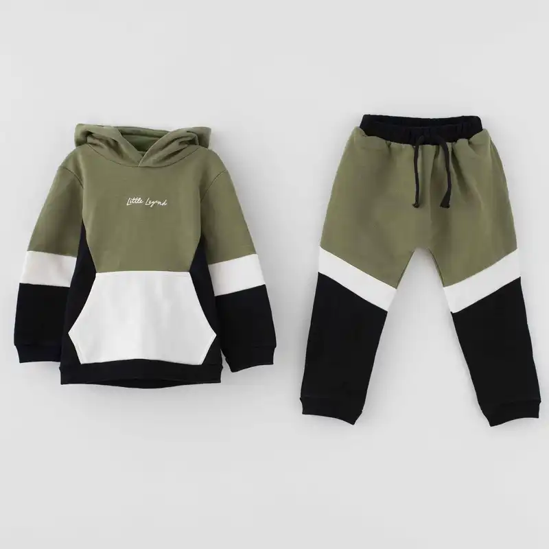 ست هودی و شلوار پسرانه ایندیگو مدل 296047 رنگ سبز