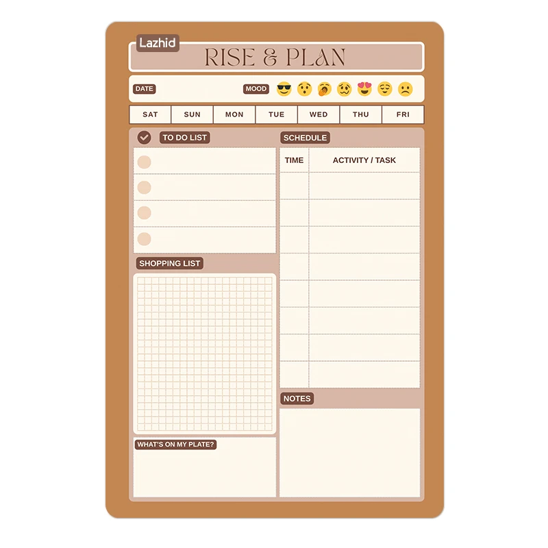 تخته وایت برد لاژید طرح پلنر روزانه مدل آهنربایی سایز 20X30 سانتیمتر 