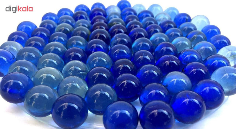 تیله شیشه ای گلدونه مدل آبی بسته 100 عددی