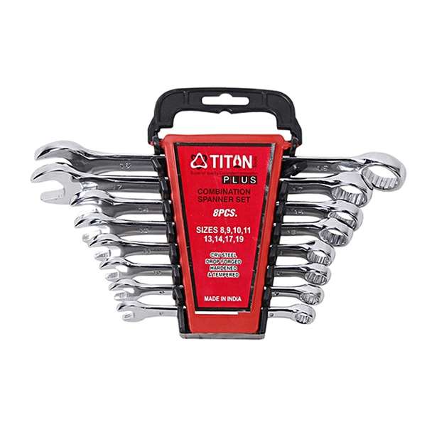 آچار یک سر تخت یک سر رینگی تایتان پلاس کد TTN-008 مجموعه 8 عددی