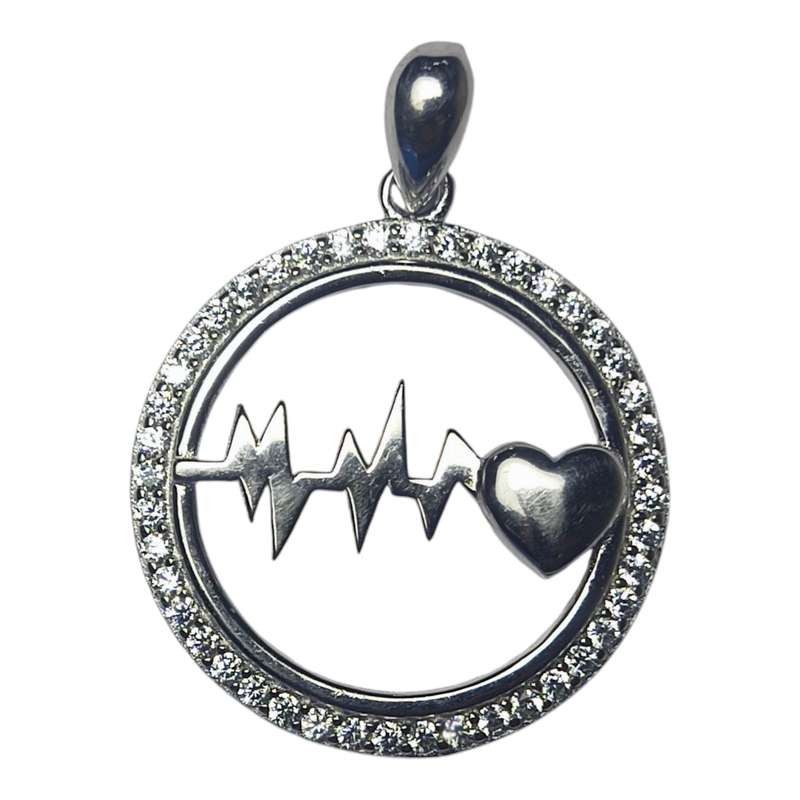 آویز گردنبند نقره زنانه مدل ضربان قلب