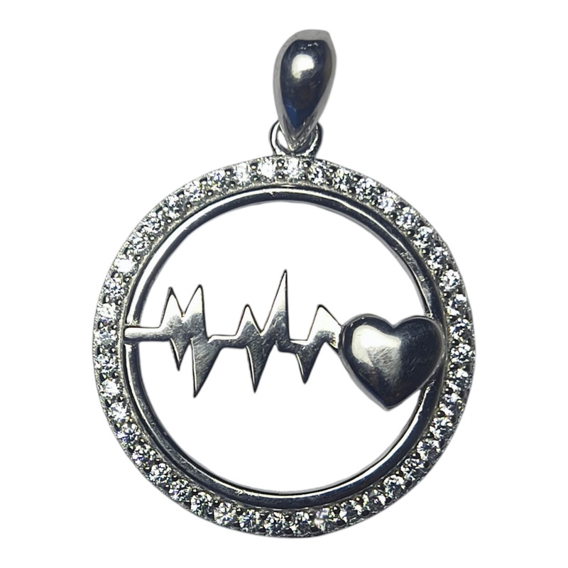 آویز گردنبند نقره زنانه مدل ضربان قلب