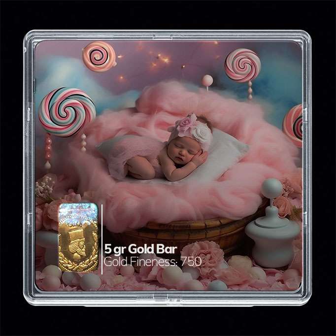 شمش طلا 18 عیار مدوپد مدل نوزاد کد SG10275 شمش طلا 18 عیار مدوپد مدل نوزاد کد SG10275