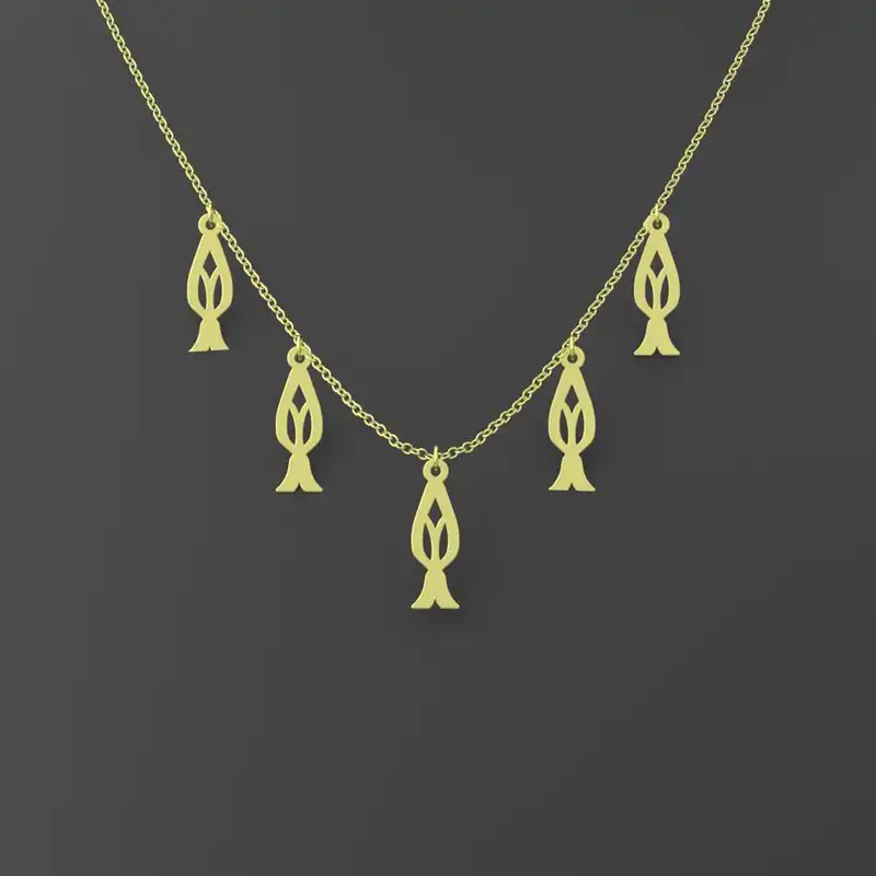 گردنبند طلا 18 عیار زنانه مدوپد مدل هندسی کد RNA10131