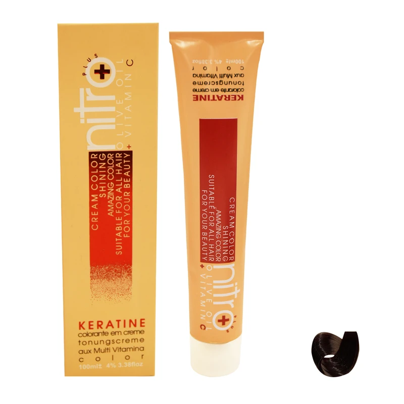  رنگ مو نیترو سری Keratine شماره 4.1 حجم 100 میلی لیتر رنگ قهوه ای خاکستری 