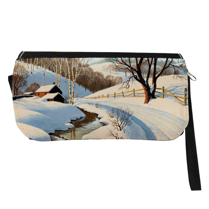 	 جامدادی مدل دوزیپ طرح نقاشی زمستان کد NI1166