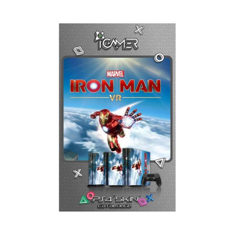 برچسب پلی استیشن 4 اسلیم مدل iron man