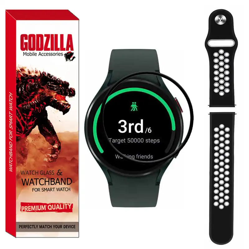 محافظ صفحه نمایش گودزیلا مدل GS-NIK مناسب برای ساعت هوشمند سامسونگ Watch 4 44mm به همراه بند