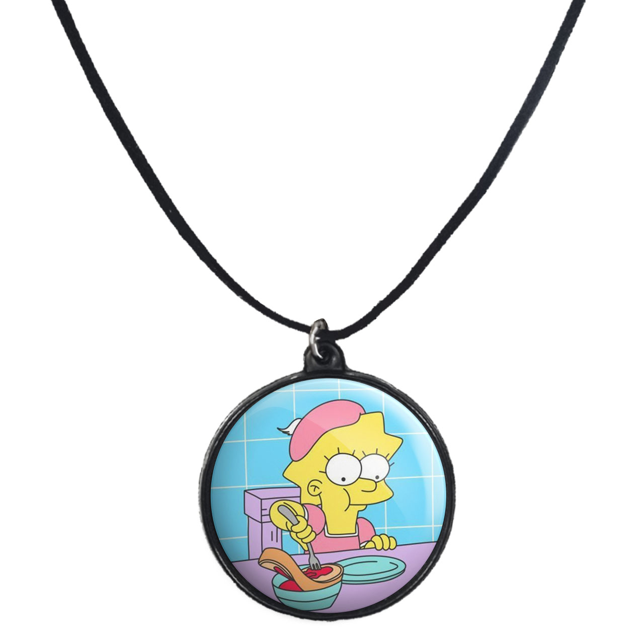 گردنبند پرمانه طرح سیمپسون ها کد pmb.21166 مدل دو طرفه