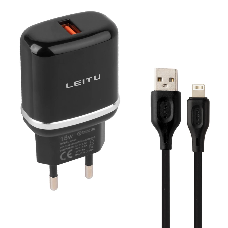 شارژر دیواری لیتو مدل LH-26 18W به همراه کابل تبدیل لایتنینگ 