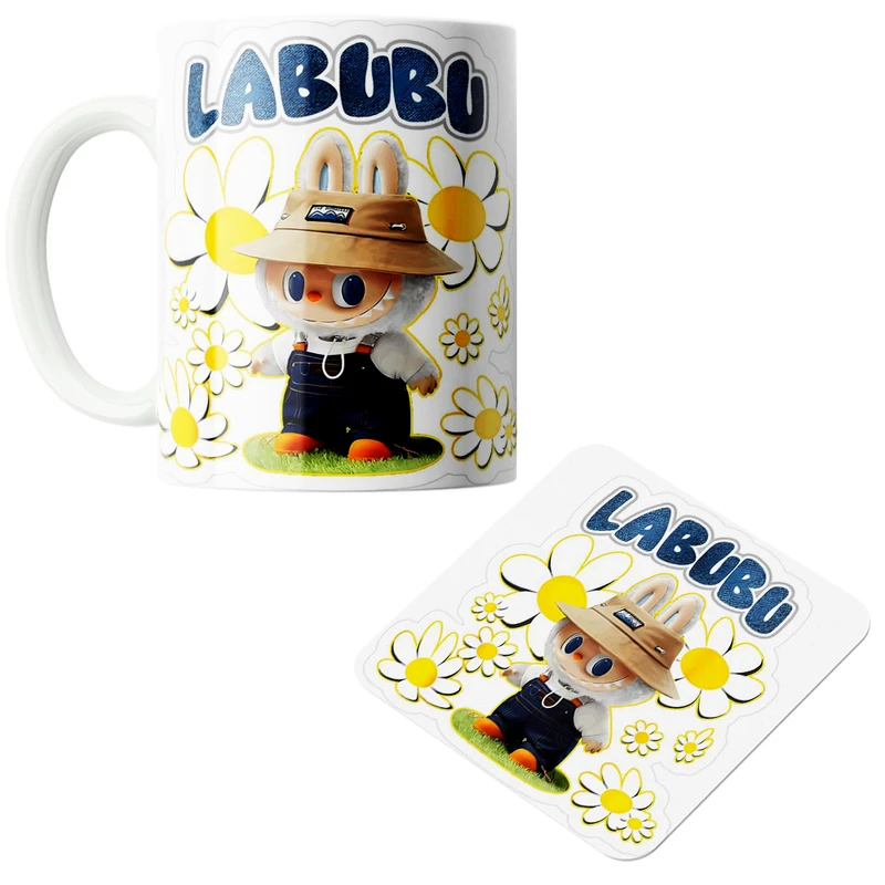 ماگ پاد آفرین مدل لبوبو کد z130 به همراه زیر لیوانی