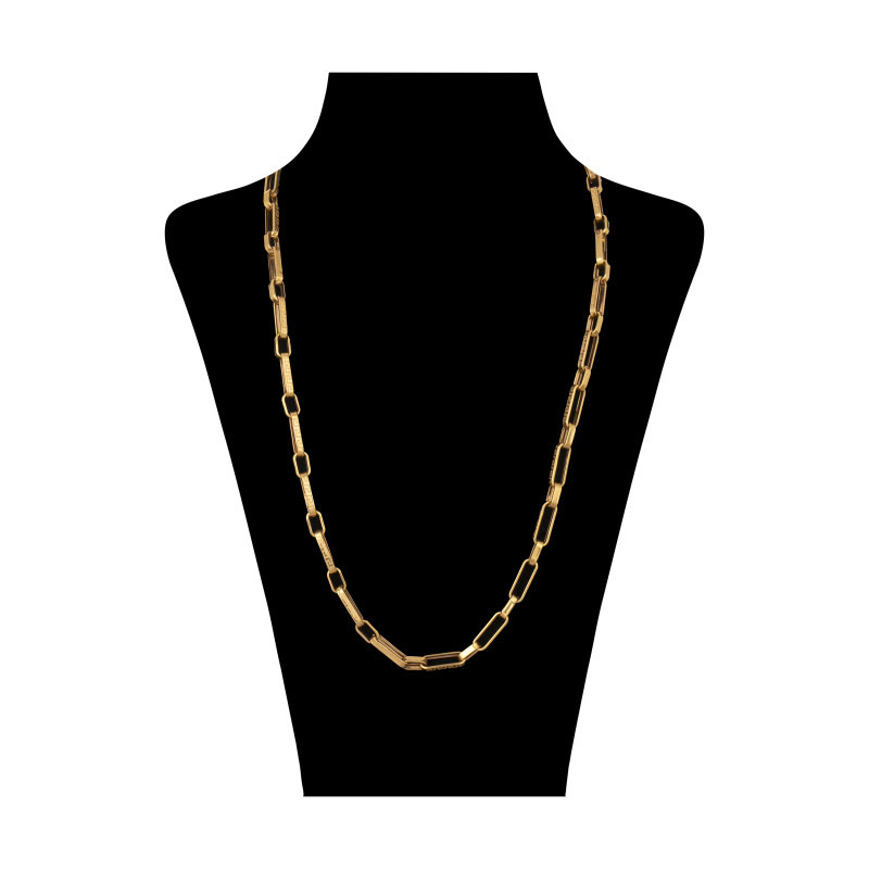 زنجیر طلا 18 عیار زنانه طلای کامک مدل مستطیلی
