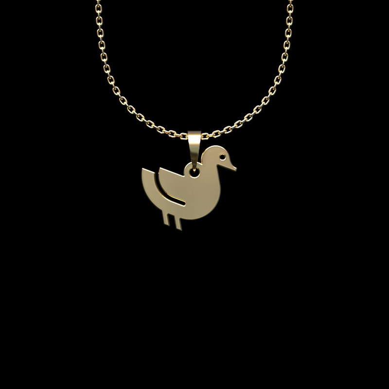 گردنبند طلا 18 عیار زنانه مدوپد مدل اردک کد N2-1-1026