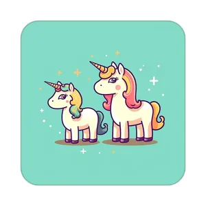 زیر لیوانی کاکتی طرح اسب تک شاخ و یونیکورن مدل mp32135