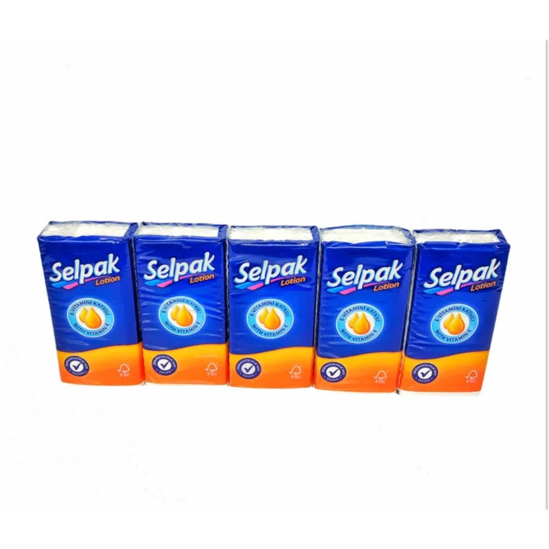 دستمال کاغذی جیبی 10 برگ سلپک مدل for delicate skin بسته 5 عددی