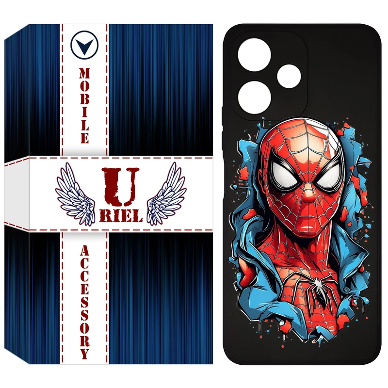 کاور یوریل قاب مدل KSH کد 34 طرح اسپایدرمن مناسب برای گوشی موبایل شیائومی Redmi 12 5G / Redmi Note 12R / Poco M6 Pro 5G