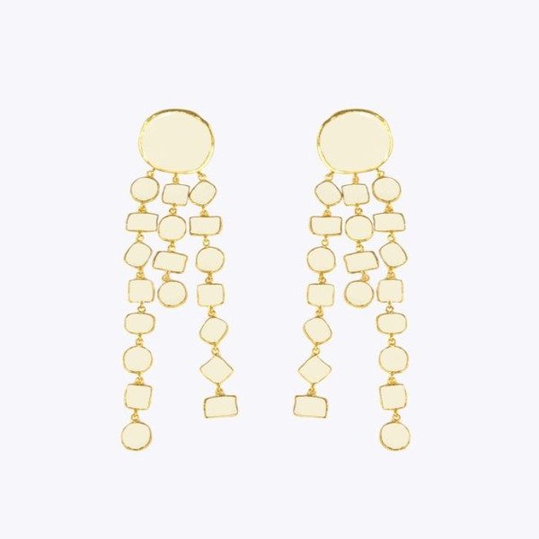 گوشواره طلا 18 عیار زنانه قیراط طرح هندسی کد GH3079