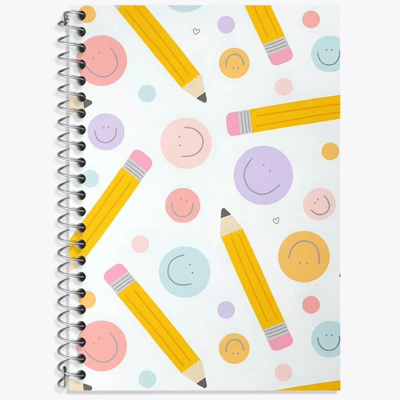 دفتر لغت 50 برگ خندالو طرح پترن مداد و ایموجی کد N3176